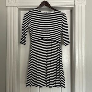 Seraphine navy striped maternity and nursing dress, size 6